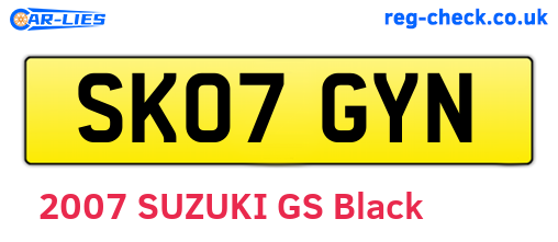 SK07GYN are the vehicle registration plates.
