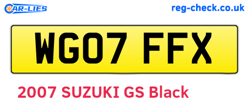 WG07FFX are the vehicle registration plates.