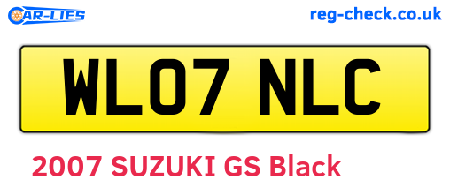 WL07NLC are the vehicle registration plates.