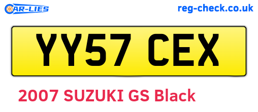 YY57CEX are the vehicle registration plates.
