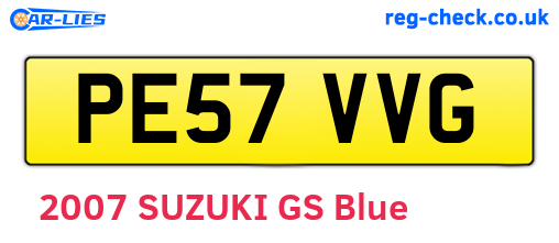 PE57VVG are the vehicle registration plates.
