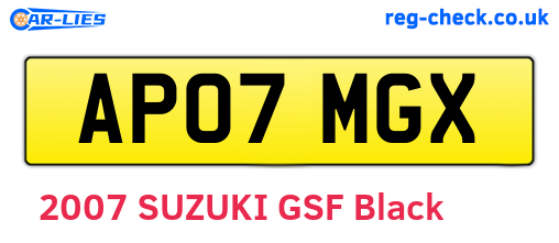 AP07MGX are the vehicle registration plates.