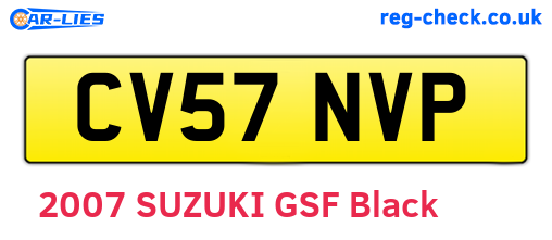 CV57NVP are the vehicle registration plates.