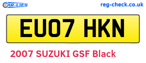 EU07HKN are the vehicle registration plates.