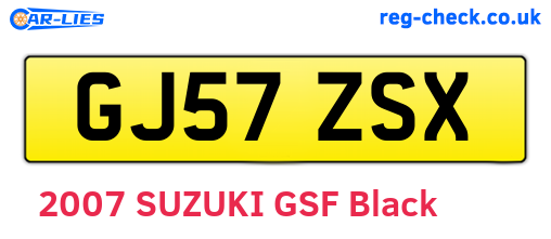 GJ57ZSX are the vehicle registration plates.