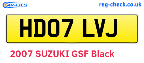 HD07LVJ are the vehicle registration plates.