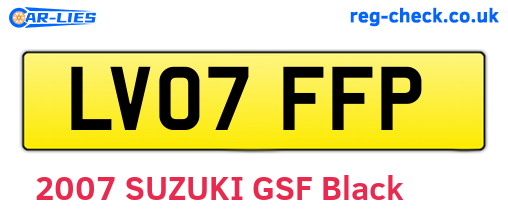 LV07FFP are the vehicle registration plates.