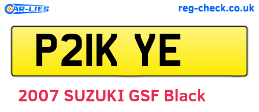 P21KYE are the vehicle registration plates.