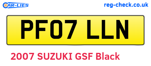 PF07LLN are the vehicle registration plates.