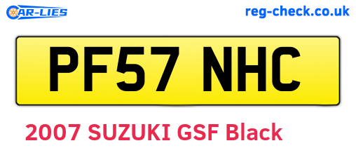 PF57NHC are the vehicle registration plates.