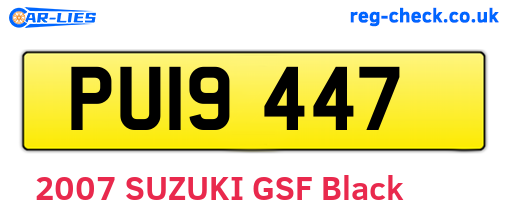 PUI9447 are the vehicle registration plates.
