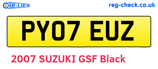 PY07EUZ are the vehicle registration plates.