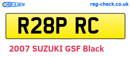 R28PRC are the vehicle registration plates.
