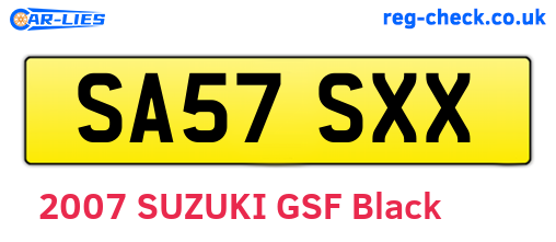 SA57SXX are the vehicle registration plates.