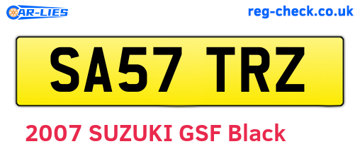 SA57TRZ are the vehicle registration plates.