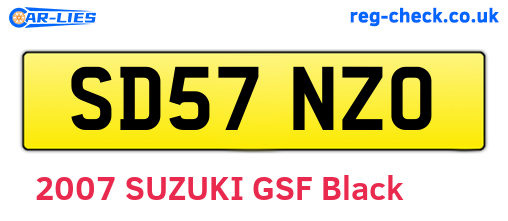 SD57NZO are the vehicle registration plates.