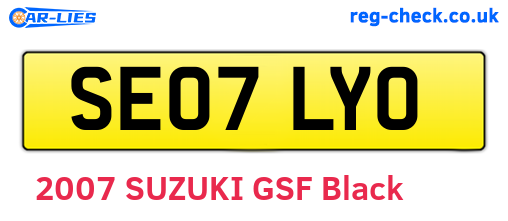 SE07LYO are the vehicle registration plates.