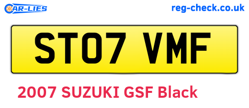 ST07VMF are the vehicle registration plates.