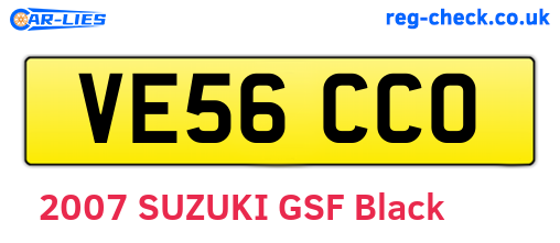 VE56CCO are the vehicle registration plates.