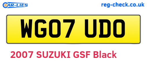 WG07UDO are the vehicle registration plates.
