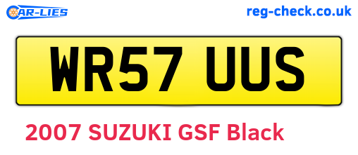 WR57UUS are the vehicle registration plates.