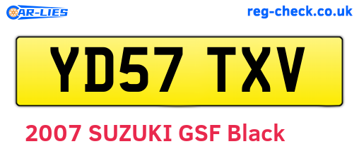 YD57TXV are the vehicle registration plates.