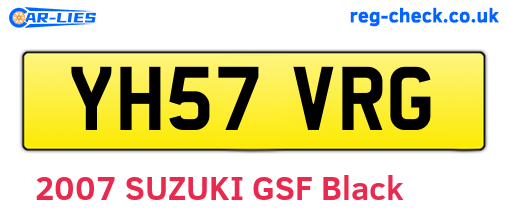 YH57VRG are the vehicle registration plates.