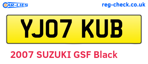 YJ07KUB are the vehicle registration plates.