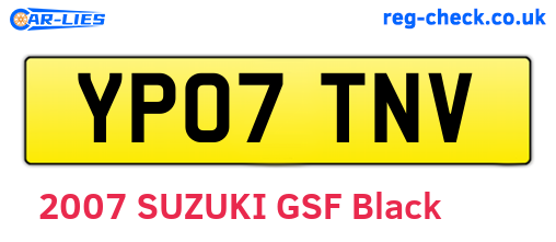 YP07TNV are the vehicle registration plates.