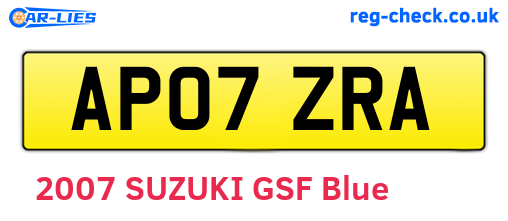AP07ZRA are the vehicle registration plates.