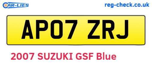 AP07ZRJ are the vehicle registration plates.