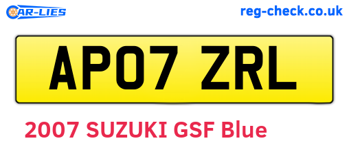 AP07ZRL are the vehicle registration plates.