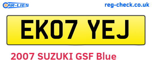 EK07YEJ are the vehicle registration plates.
