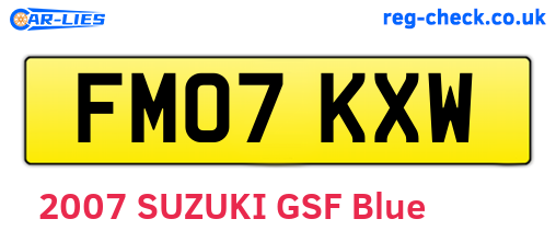 FM07KXW are the vehicle registration plates.
