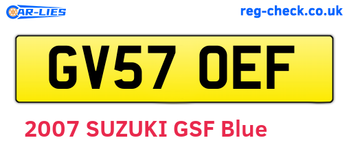 GV57OEF are the vehicle registration plates.
