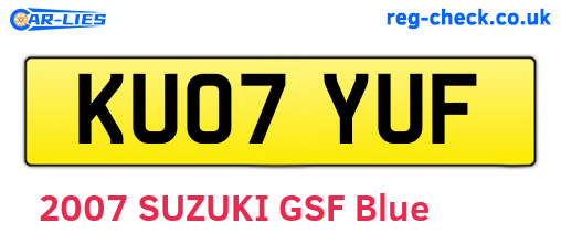 KU07YUF are the vehicle registration plates.