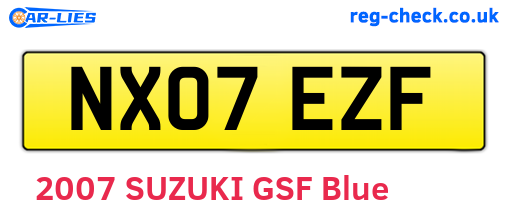 NX07EZF are the vehicle registration plates.