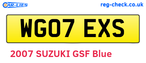 WG07EXS are the vehicle registration plates.