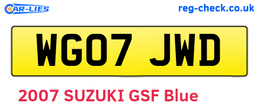 WG07JWD are the vehicle registration plates.