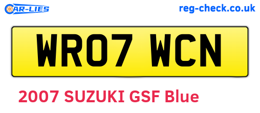WR07WCN are the vehicle registration plates.