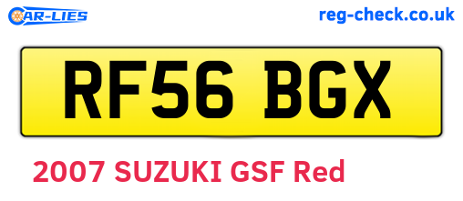 RF56BGX are the vehicle registration plates.