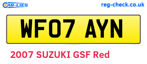 WF07AYN are the vehicle registration plates.