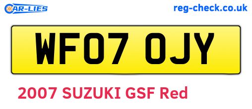 WF07OJY are the vehicle registration plates.
