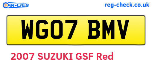 WG07BMV are the vehicle registration plates.