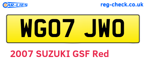 WG07JWO are the vehicle registration plates.