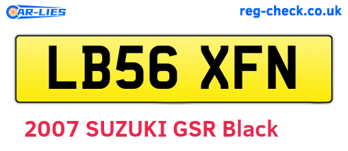 LB56XFN are the vehicle registration plates.