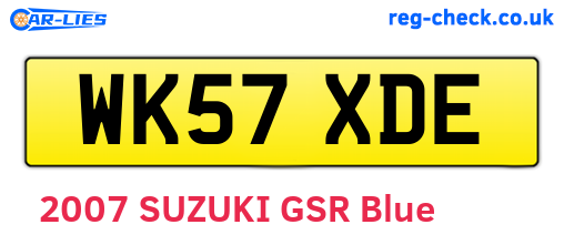 WK57XDE are the vehicle registration plates.