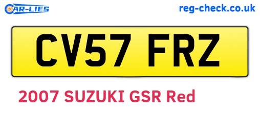 CV57FRZ are the vehicle registration plates.