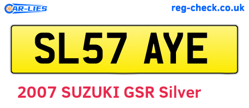 SL57AYE are the vehicle registration plates.