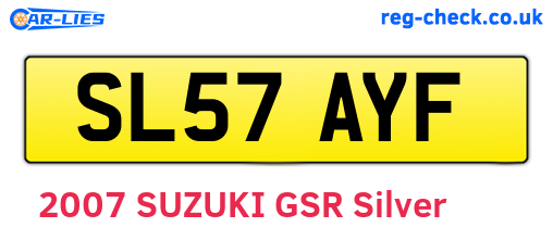 SL57AYF are the vehicle registration plates.